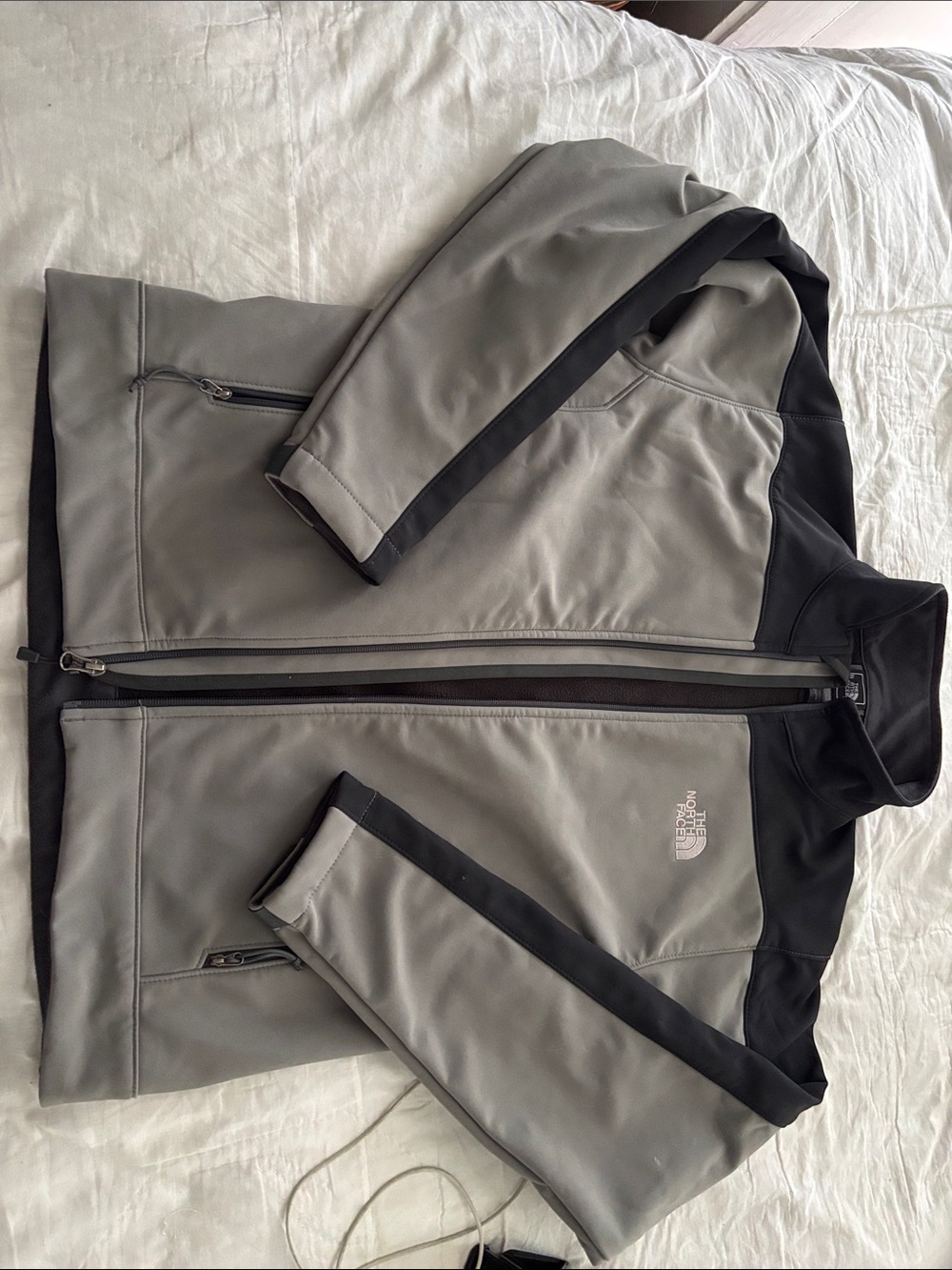 The North Face Men’s Gray Softshell Jacket with Black Accents